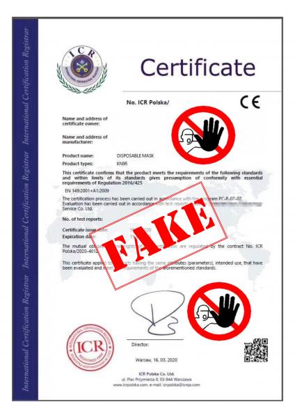 Esempio di Certificato Falso